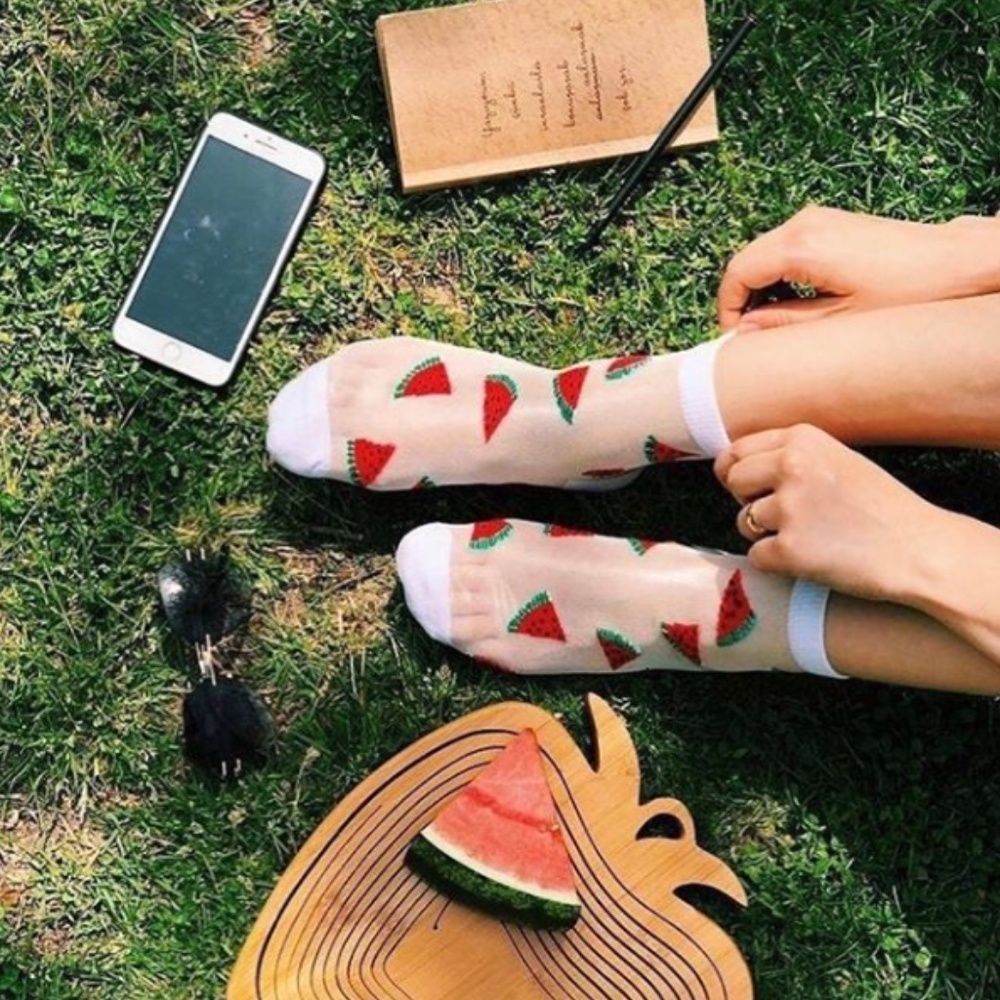 Mesh Sheer Watermelon Socks